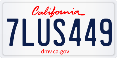 CA license plate 7LUS449