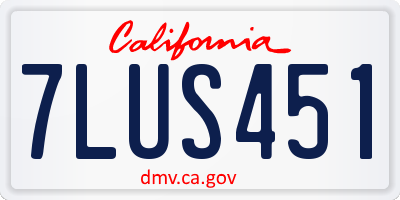 CA license plate 7LUS451