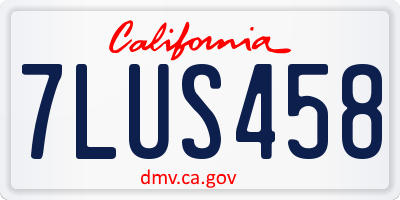 CA license plate 7LUS458