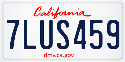 CA license plate 7LUS459