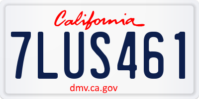 CA license plate 7LUS461