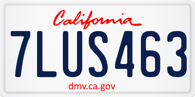 CA license plate 7LUS463