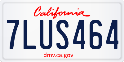 CA license plate 7LUS464