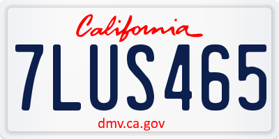 CA license plate 7LUS465