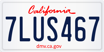 CA license plate 7LUS467