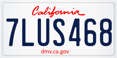 CA license plate 7LUS468