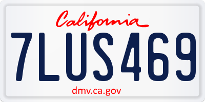 CA license plate 7LUS469