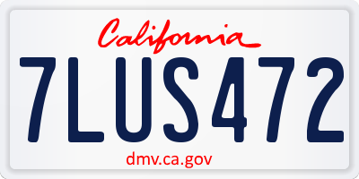 CA license plate 7LUS472