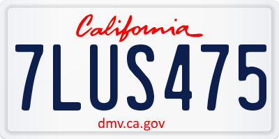 CA license plate 7LUS475