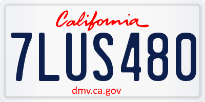 CA license plate 7LUS480