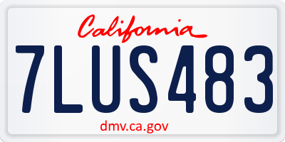 CA license plate 7LUS483