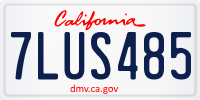 CA license plate 7LUS485