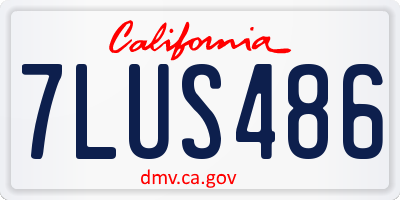 CA license plate 7LUS486