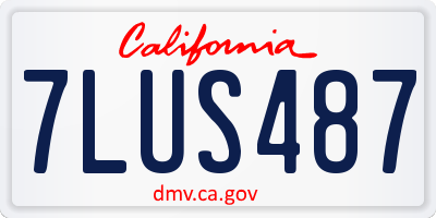 CA license plate 7LUS487