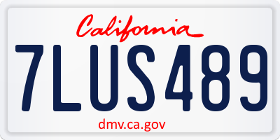 CA license plate 7LUS489