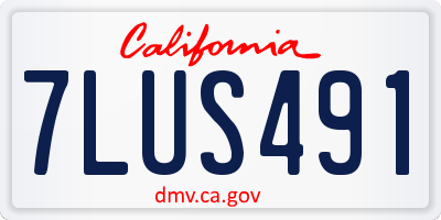 CA license plate 7LUS491