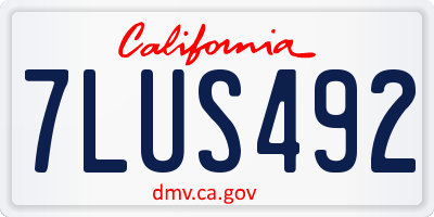 CA license plate 7LUS492