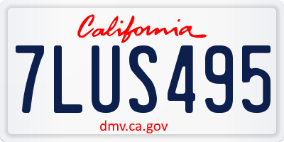 CA license plate 7LUS495