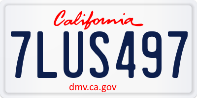 CA license plate 7LUS497