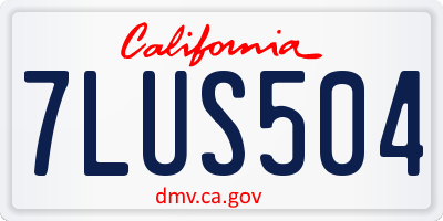 CA license plate 7LUS504