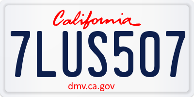 CA license plate 7LUS507