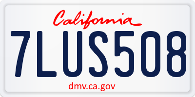 CA license plate 7LUS508