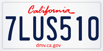 CA license plate 7LUS510