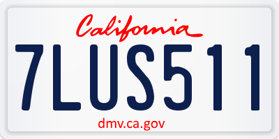 CA license plate 7LUS511