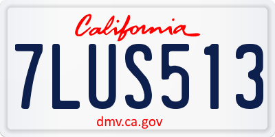 CA license plate 7LUS513