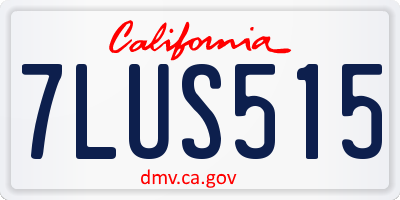 CA license plate 7LUS515