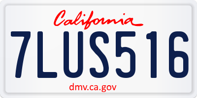 CA license plate 7LUS516