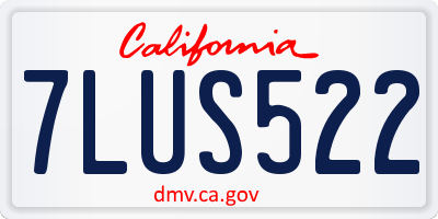 CA license plate 7LUS522