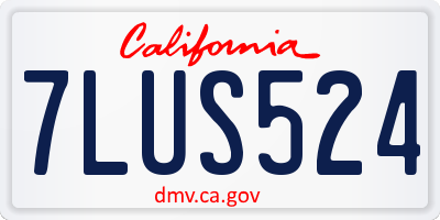 CA license plate 7LUS524