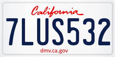 CA license plate 7LUS532