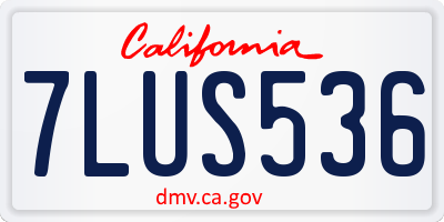 CA license plate 7LUS536