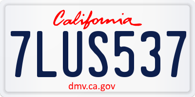 CA license plate 7LUS537
