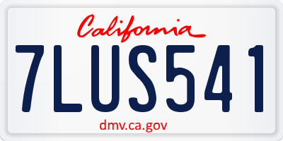 CA license plate 7LUS541