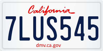 CA license plate 7LUS545