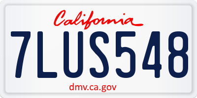CA license plate 7LUS548