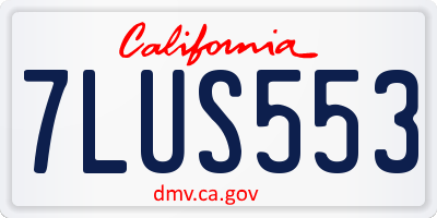 CA license plate 7LUS553