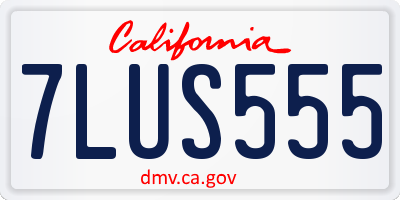 CA license plate 7LUS555