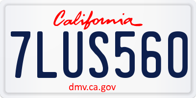 CA license plate 7LUS560