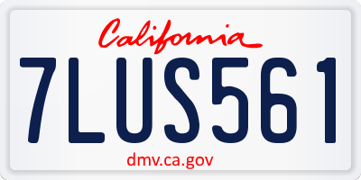 CA license plate 7LUS561