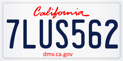 CA license plate 7LUS562