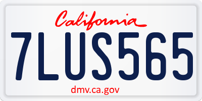 CA license plate 7LUS565