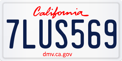 CA license plate 7LUS569