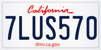 CA license plate 7LUS570