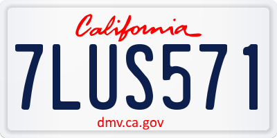 CA license plate 7LUS571
