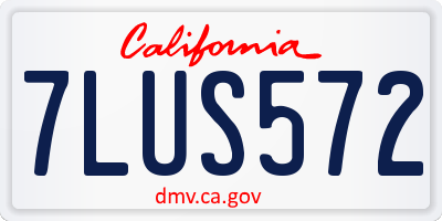 CA license plate 7LUS572