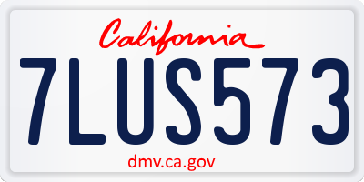 CA license plate 7LUS573